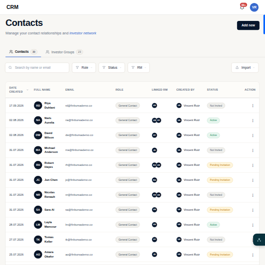 Module 01 — Investment CRM preview